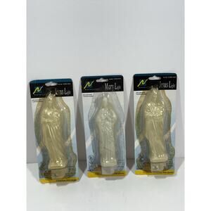 Vintage Lot Of 3 ( 1 Mary & 2 Jesus Christ Plug-In Night Light Religious New